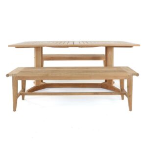 Grenoble Teak Picnic Table Set Rectangular Table