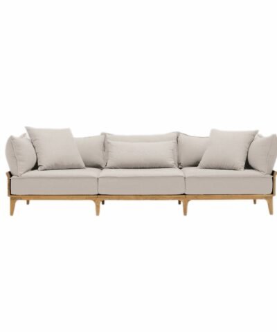 Tours Luxury Teak Outdoor Bluff Sofa 3 Seater