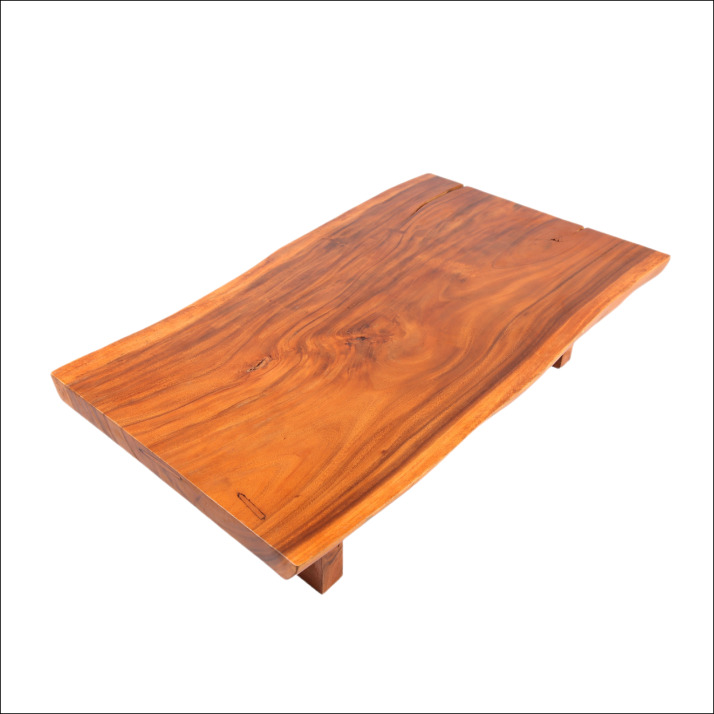 Lille Teak Solid Slab Table Short Leg