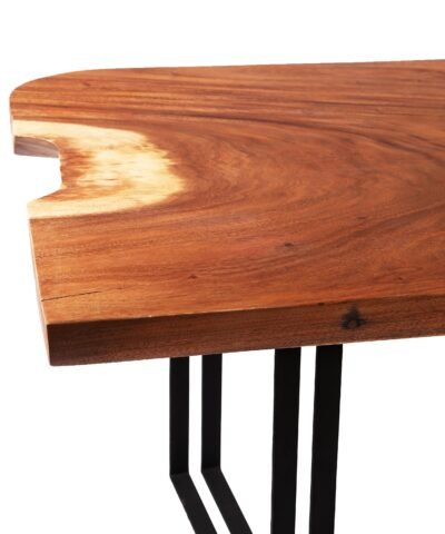 Strasbourg Teak Solid Slab Table Iron Double leg