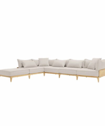 Le Mans Luxury Teak Outdoor Bluff Chaise Natural