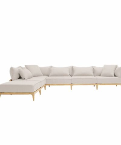 Le Mans Luxury Teak Outdoor Bluff Chaise Natural