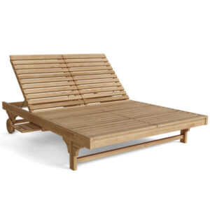 Aix-en Teak Double Sun Lounger Double Back