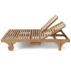 Aix-en Teak Double Sun Lounger Double Back