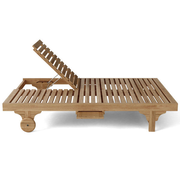 Aix-en Teak Double Sun Lounger Double Back