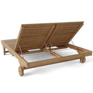 Aix-en Teak Double Sun Lounger Double Back