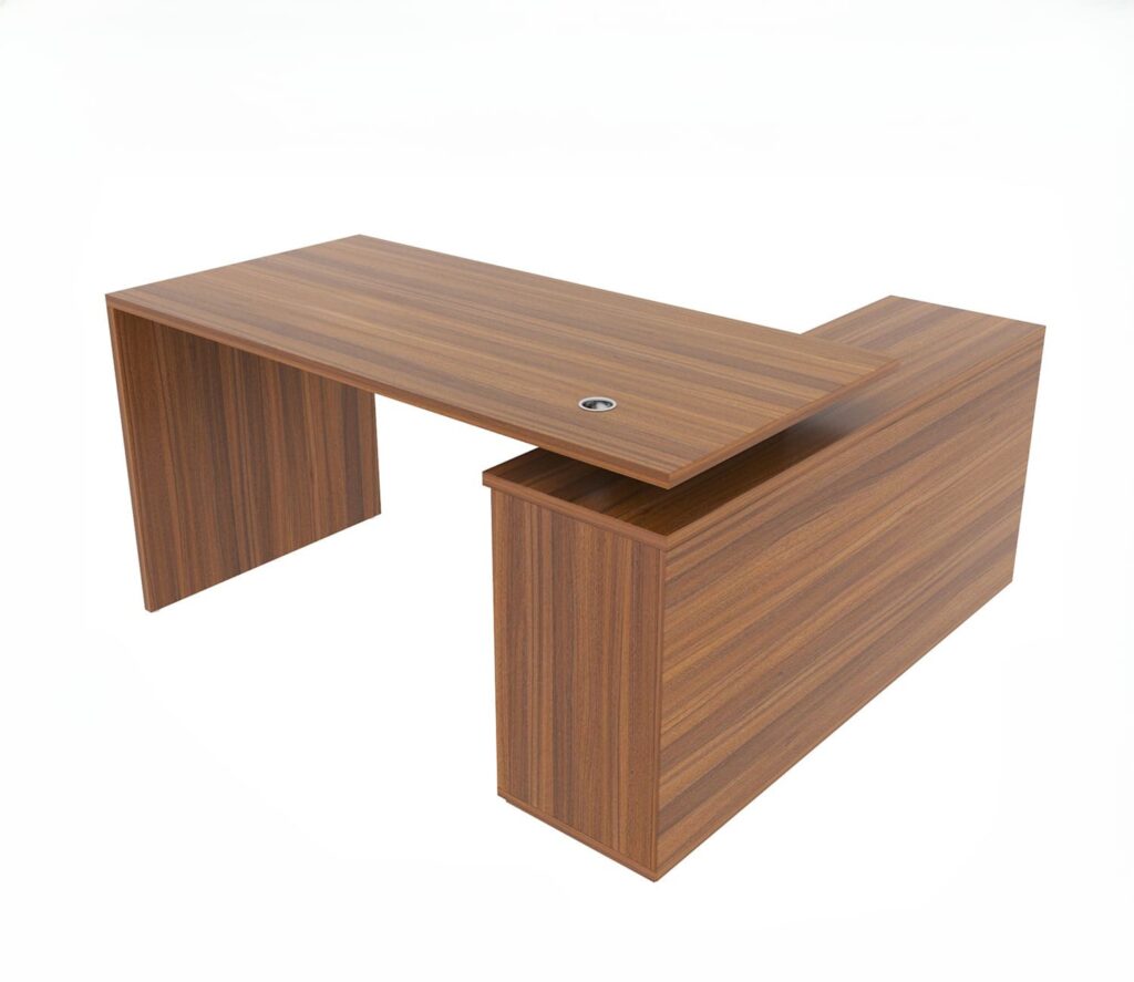 Niihama Teak Office Table With 5 Storage Drawer