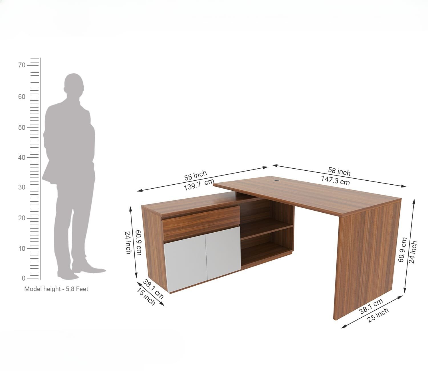 nania-kowe 4 Niihama Teak Office Table With 5 Storage Drawer