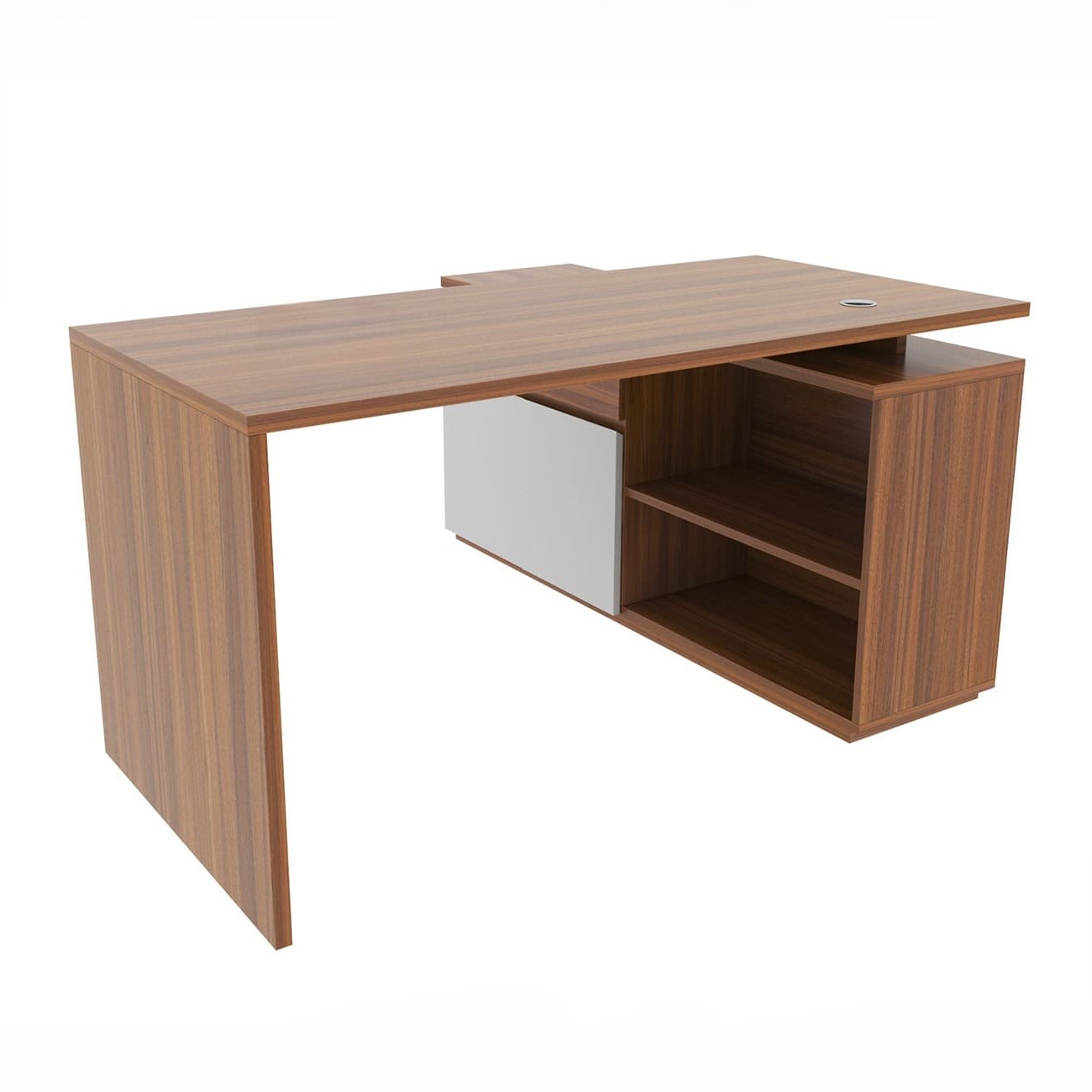 Niihama Teak Office Table With 5 Storage Drawer