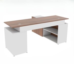 Nagareyama Teak Office Table with 6 Storage