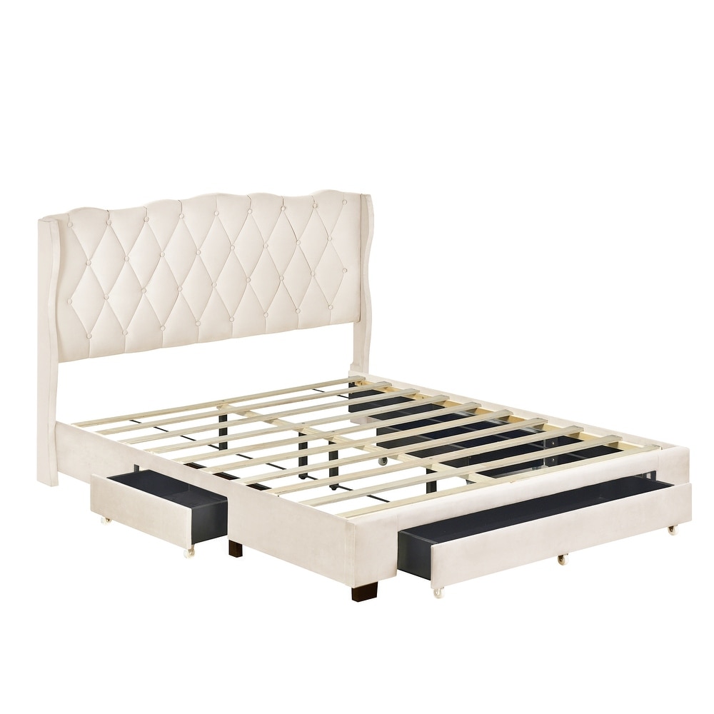 Tilburg Queen Size Upholstered Bed 4-Pieces Bedroom Set