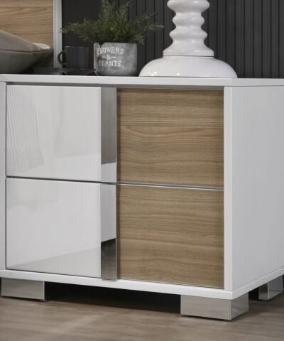 Dordrecht Nightstand Wood Duco White Minimalist