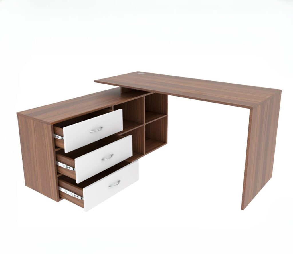 Hiratsuka Teak Executive Table with 3 Drawers