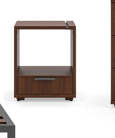 Zaanstad Minimalist Nightstand with 1 Drawer Brown