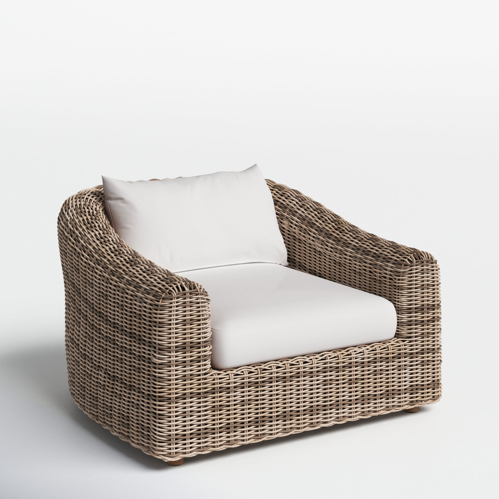 Ostend Zebra Rattan Teak Patio Chair with Cushion