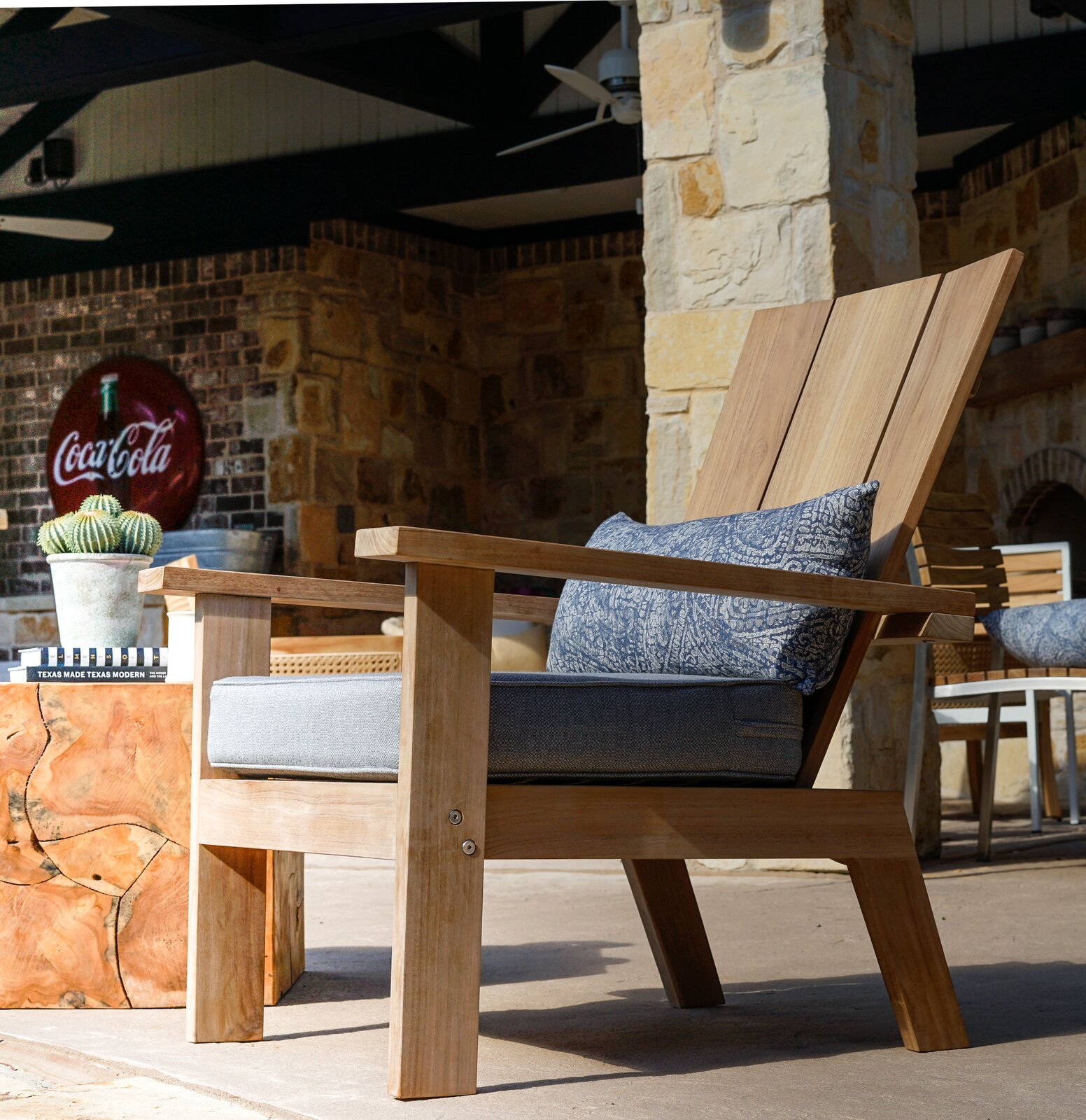 nania-koxt 3 Niklaas Teak Patio Lounger Chair with Sunbrella Cushions