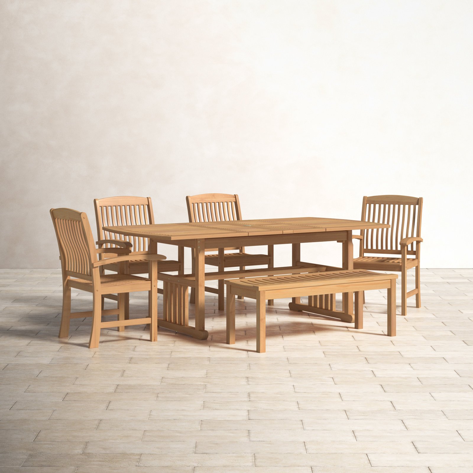 nania-koxu 2 Doha 6pc Rectangular Teak Outdoor Dining Set