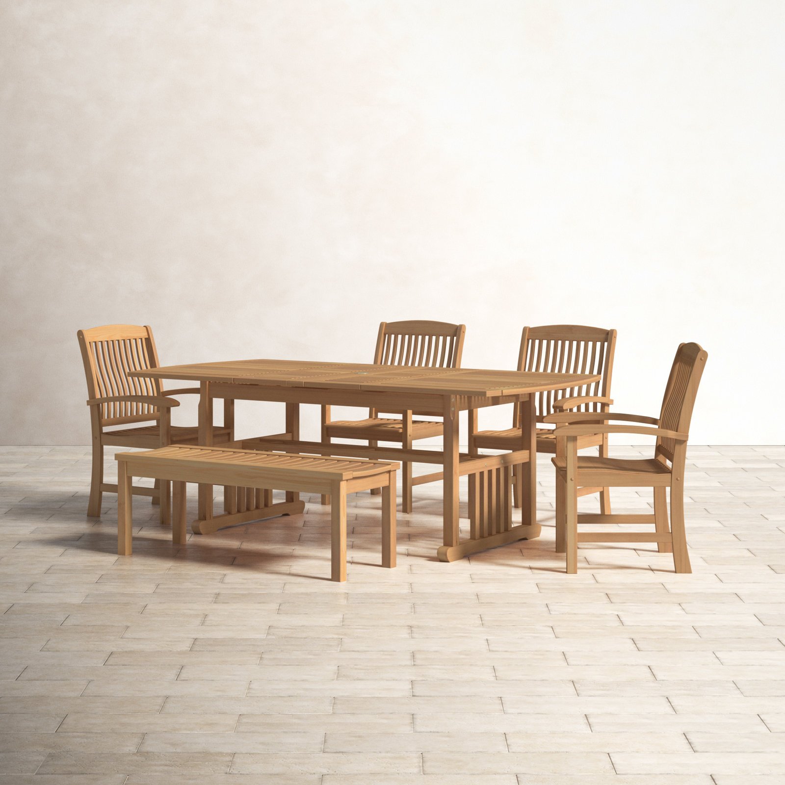 nania-koxu 3 Doha 6pc Rectangular Teak Outdoor Dining Set