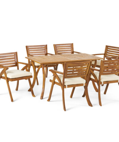 Kortrijk 6pc Teak Rectangular Outdoor Dining Set