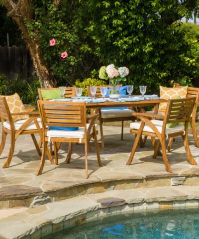 Kortrijk 6pc Teak Rectangular Outdoor Dining Set