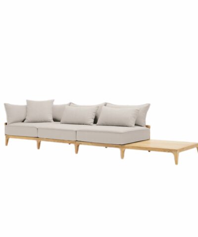 Limoges Luxury Teak Outdoor Bluff Sofa with Side Table