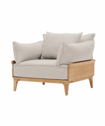 Metz Luxury Teak Outdoor Bluff Chair With Cushion