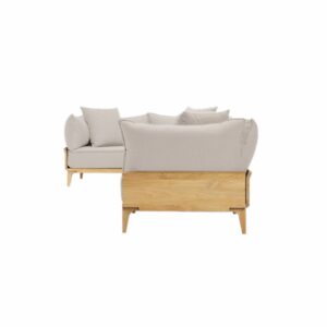 Besancon Luxury Teak Outdoor Bluff Sofa with In-line