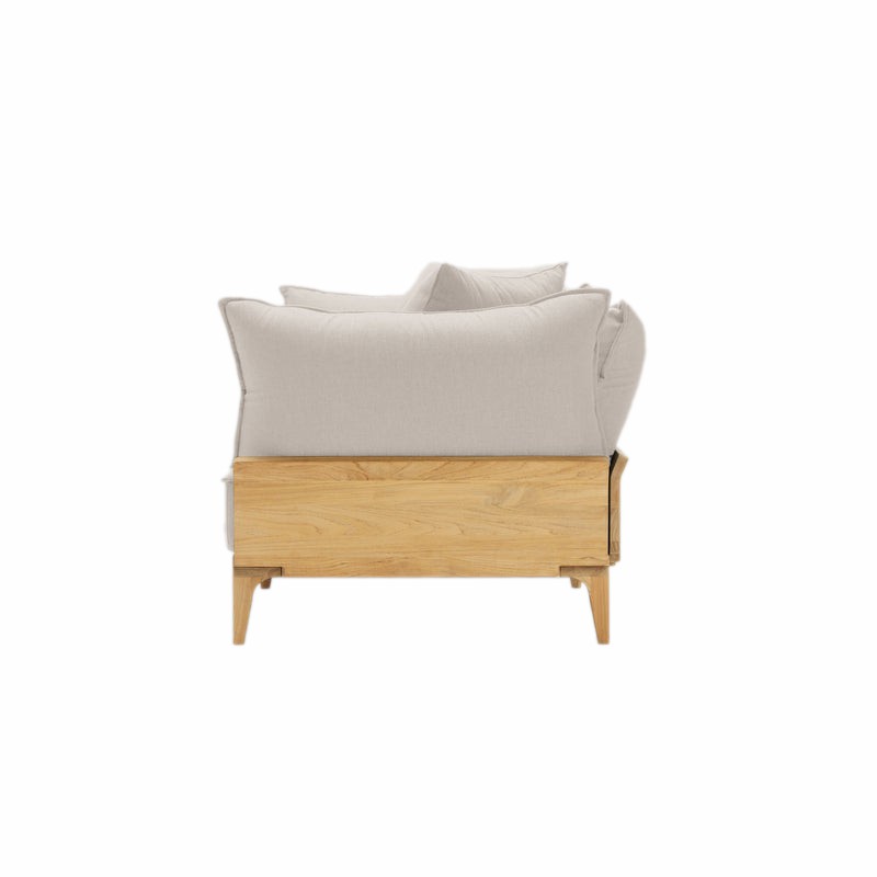 Perpignan Luxury Teak Outdoor Bluff Sofa with In-line Table