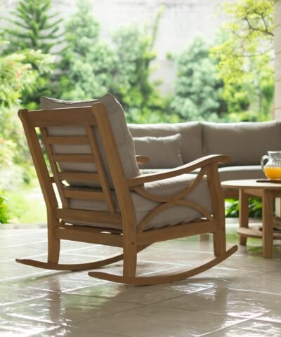 Basel Teak Outdoor Rocking Chair Natural