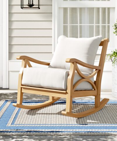 Basel Teak Outdoor Rocking Chair Natural