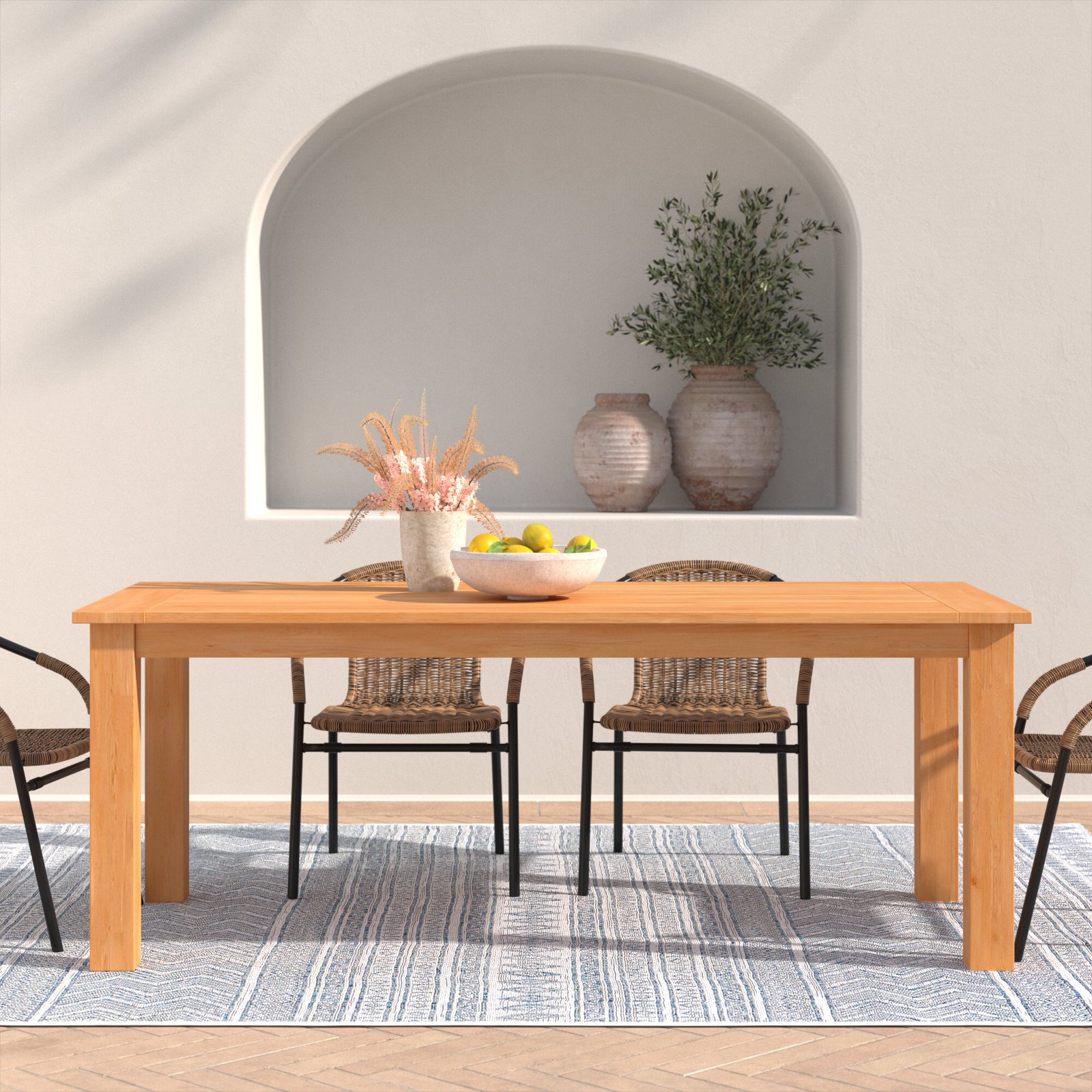 nania-kozh 4 Chur Outdoor Solid Teak Wood Dining Table