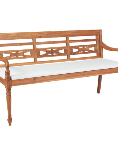 Lucerne Classic Teak Bench with Cushions 3 Seater