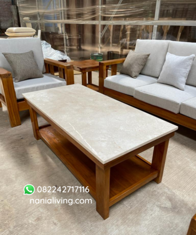 Set Marble Guest Table Minimalist Guest Chair Cushion