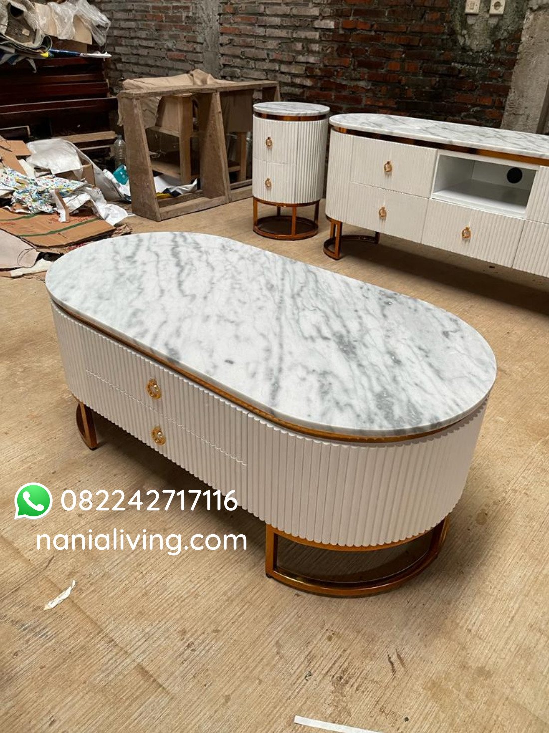 nanialiving-lokm 2 Luxury Marble Tv Sideboard Stainless Legs Cheongju