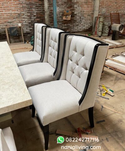 Marble Luxury Dining Table Set With 8 White Chairs Hwaseong