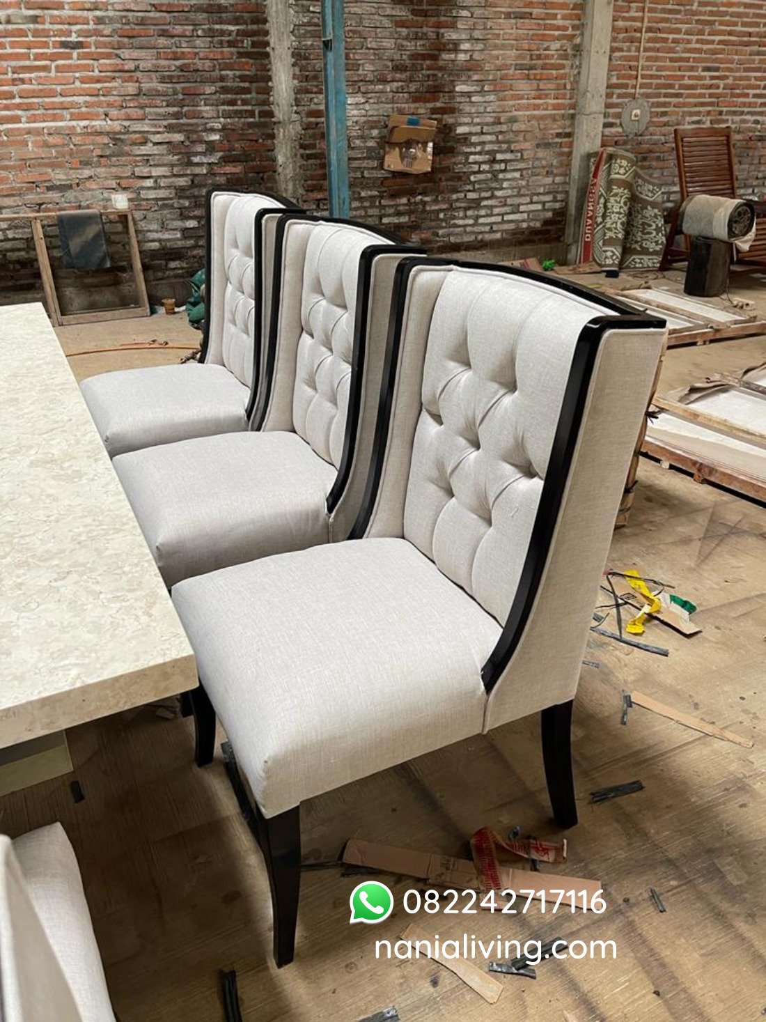 Marble Luxury Dining Table Set With 8 White Chairs Hwaseong