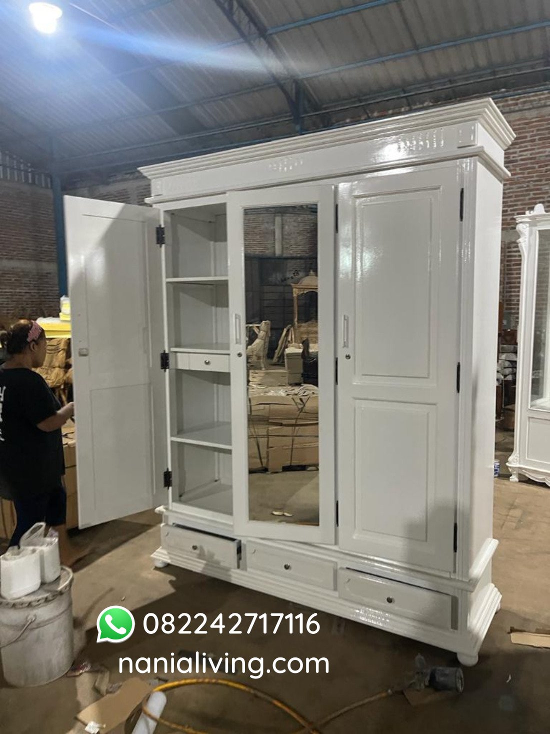 Wardrobe Minimalist White Duco 3-door Sanliurfa