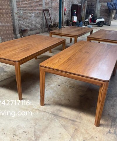 Minimalist Teak Wood Cafe Dining Table Istanbul