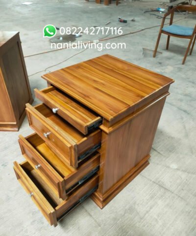 Minimalist Teak Nightstand With 4 Drawers Seongnam