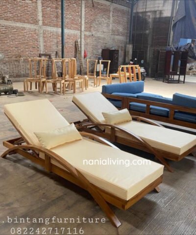 Beach Chair Deybed Teak Lounger Chair With Cushion Kriens