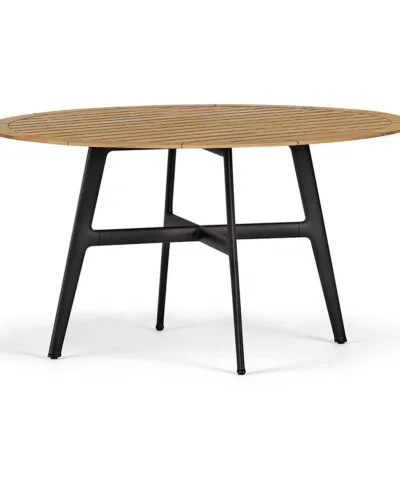 Birkenhead Round Dining Table Natural Black White