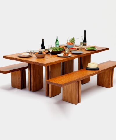 Barrie Teak Solid Dining Set With Bench