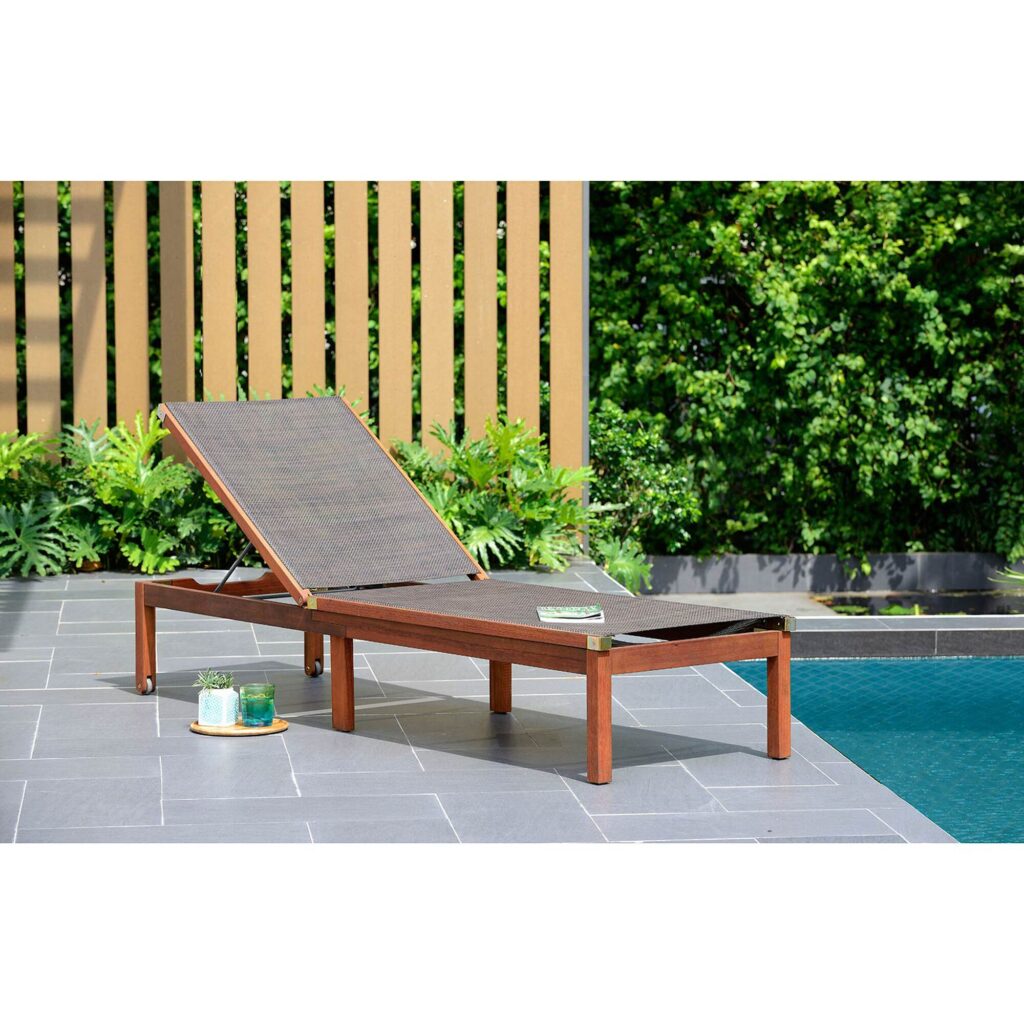 Westminster Teak Outdoor Patio Lounger Brown