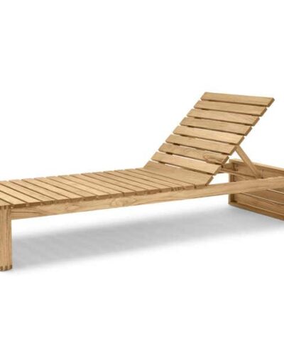 Kamloops Teak Wood Sunbed Lounger with Cushions