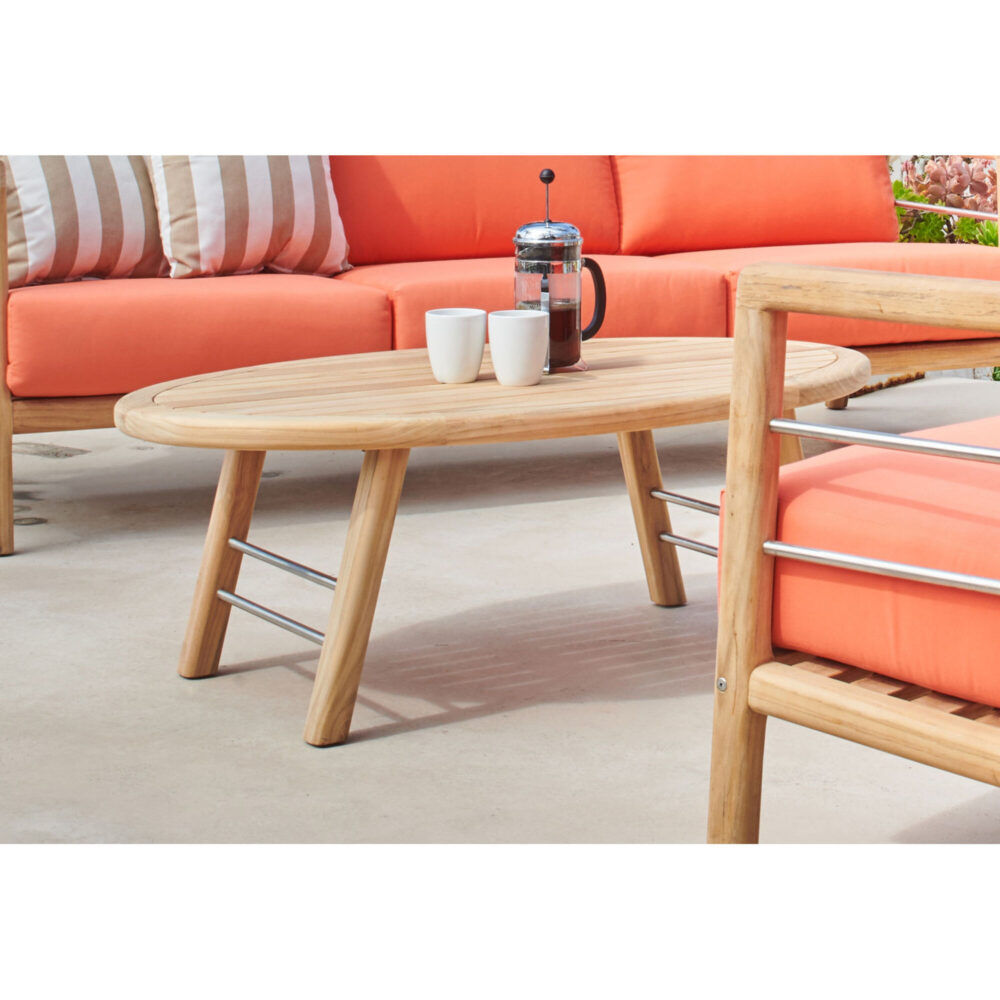 Charlotte town Nature Teak Oval Outdoor Coffee Table