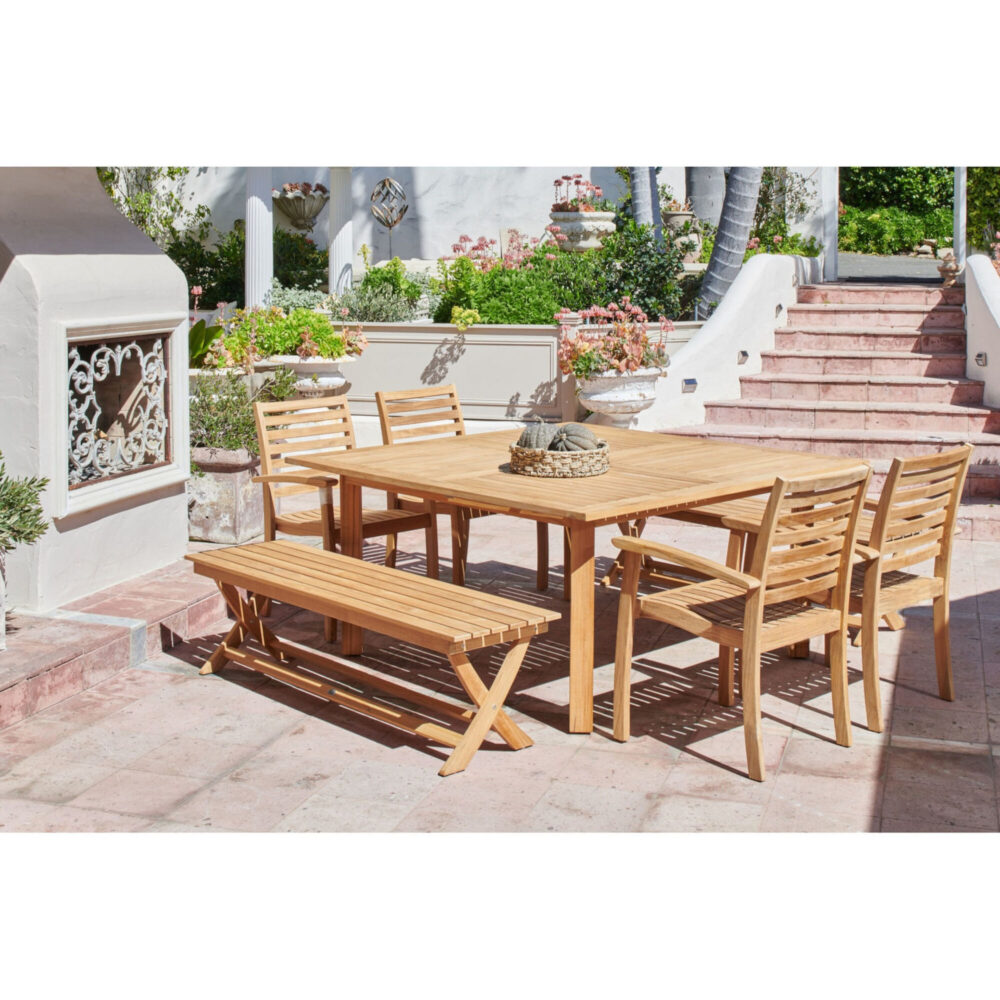 Chatham Picnic Teak Three Person Teak Outdoor Bench