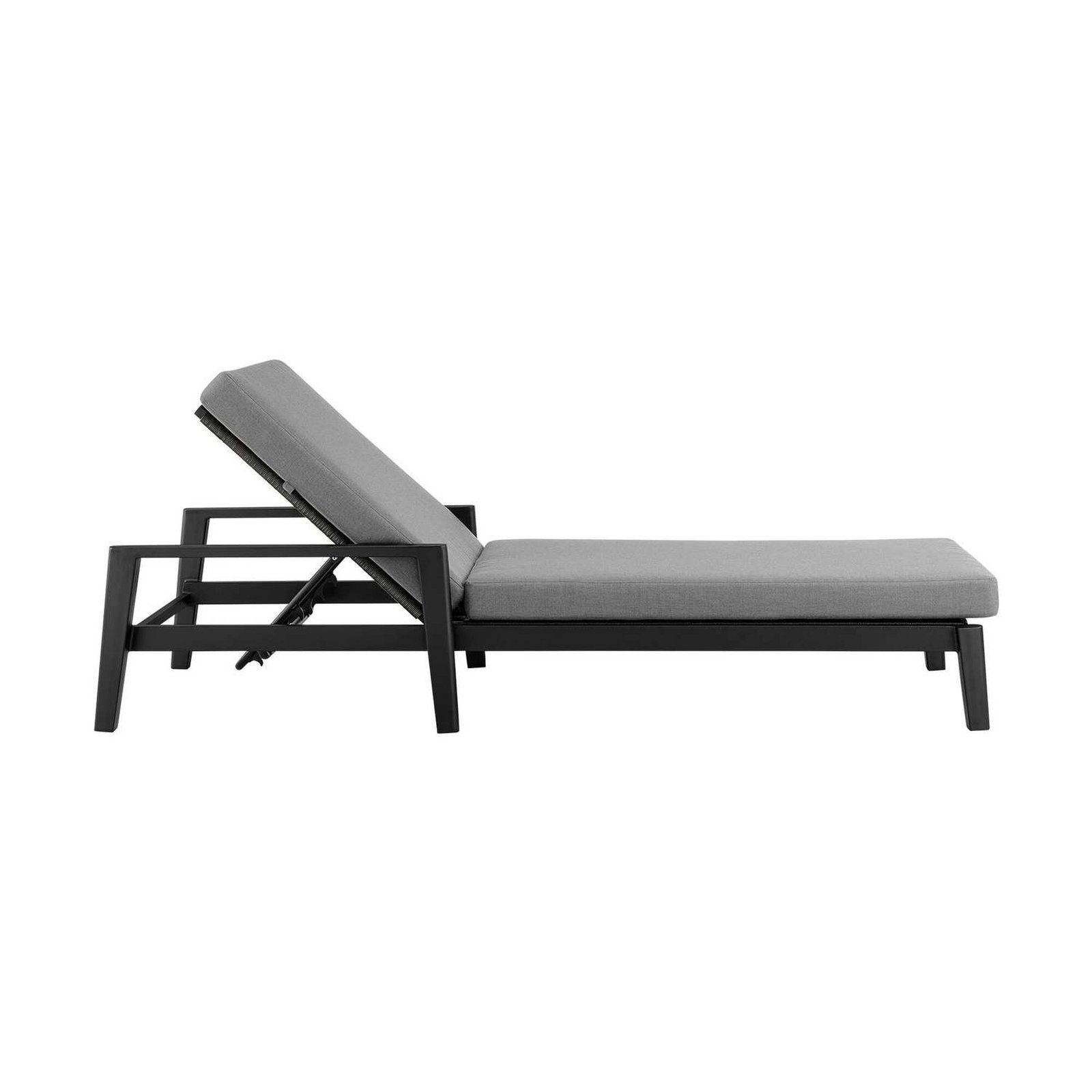 Penticton Grand Black Outdoor Chaise Lounge