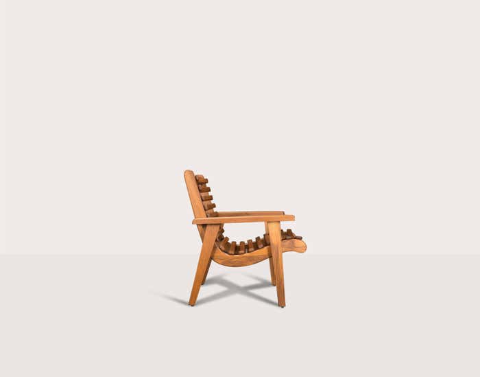 Catharines Modernist Teak Outdoor Armchair