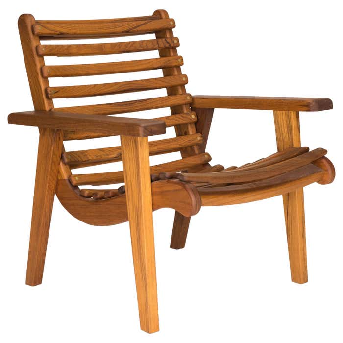 Catharines Modernist Teak Outdoor Armchair