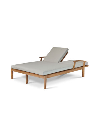 John Teak Outdoor Double Sunlounger with Sunbrella Cushion